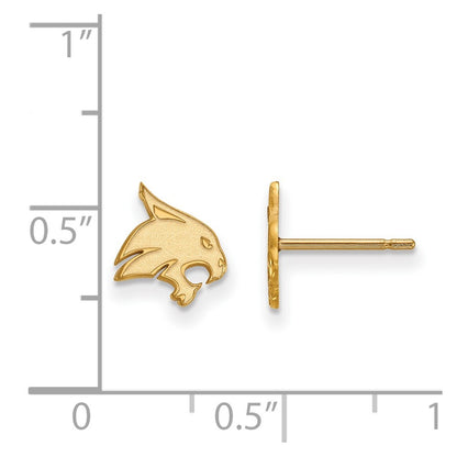 10K Yellow Gold Logoart Texas State University Bobcat Extra Small Post Earrings