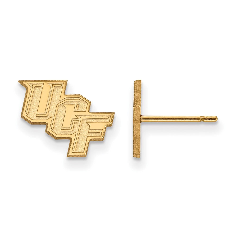 10K Yellow Gold Logoart University Of Central Florida U C F Extra Small Post Earrings