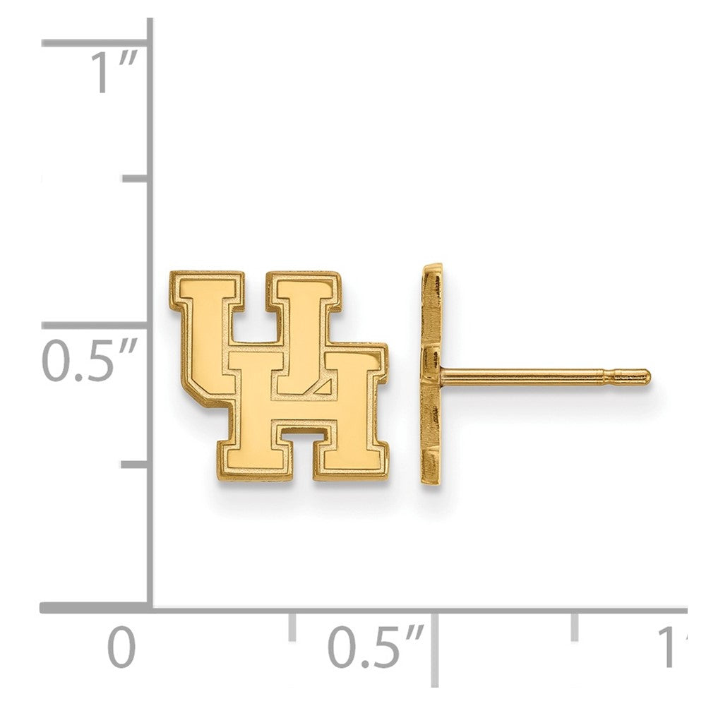 14K Yellow Gold Logoart University Of Houston U H Extra Small Post Earrings