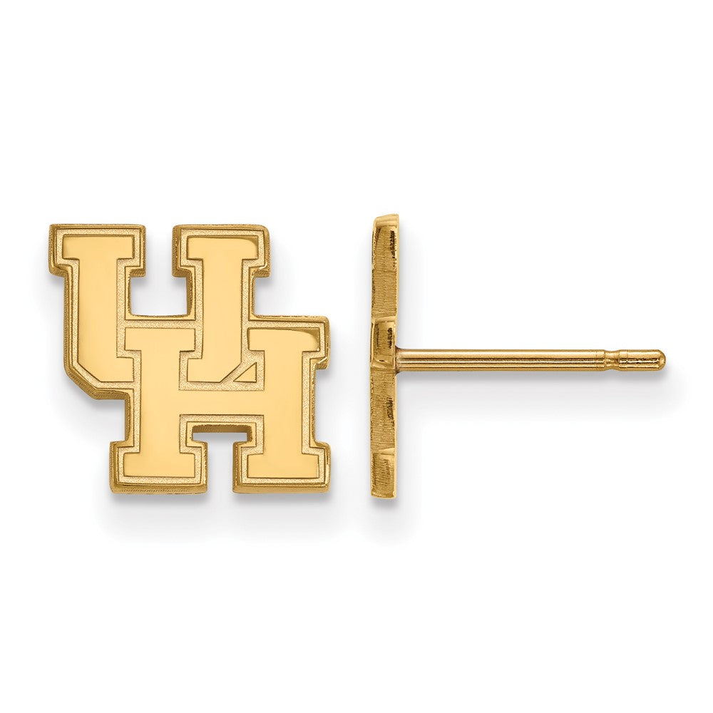 14K Yellow Gold Logoart University Of Houston U H Extra Small Post Earrings