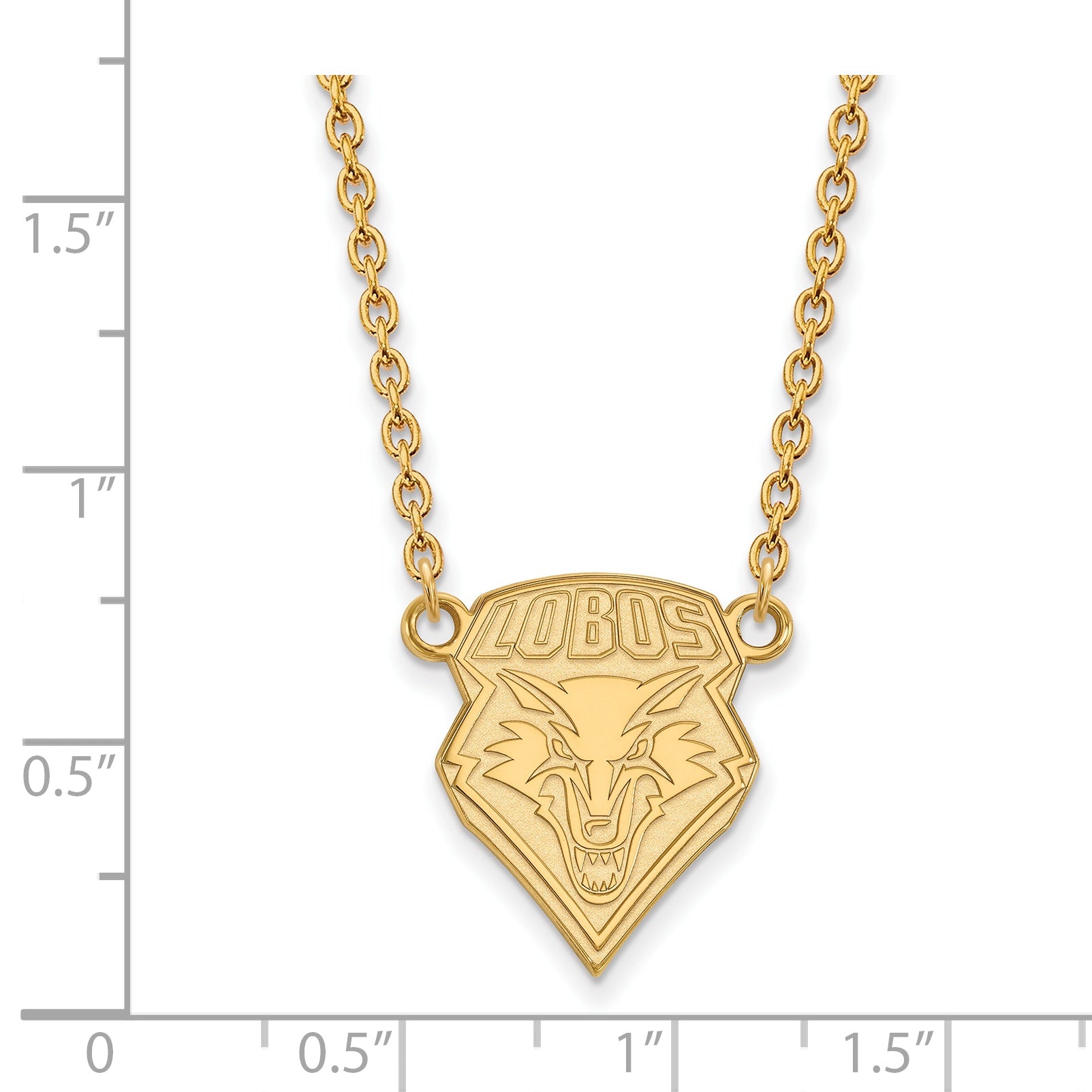 10K Yellow Gold Logoart University Of New Mexico Large Pendant 18 Inch Necklace