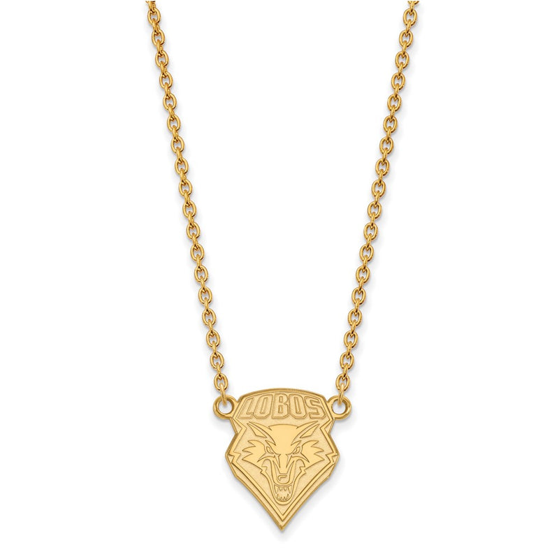 Gold Plated Sterling Silver Logoart University Of New Mexico Large Pendant 18 Inch Necklace