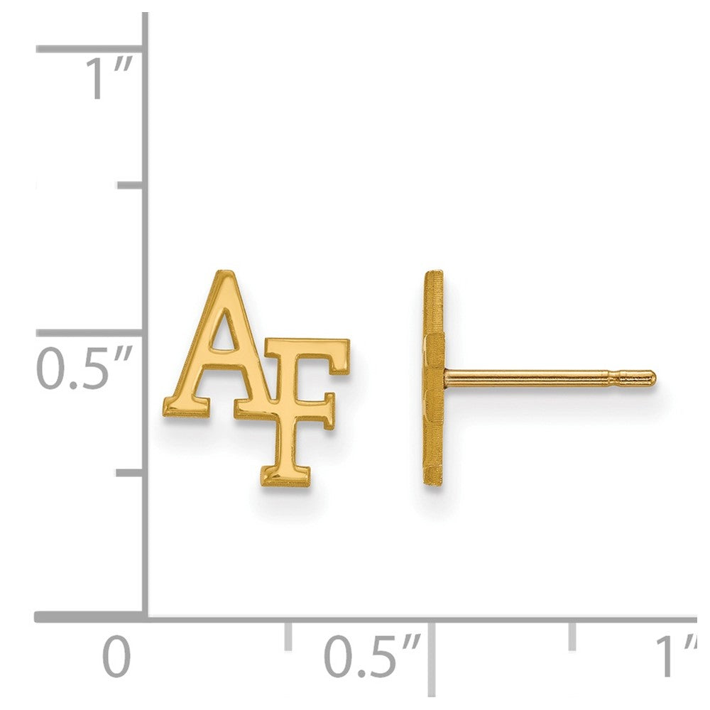 10K Yellow Gold Logoart United States Air Force Academy A F Extra Small Post Earrings