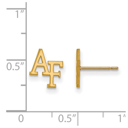 10K Yellow Gold Logoart United States Air Force Academy A F Extra Small Post Earrings