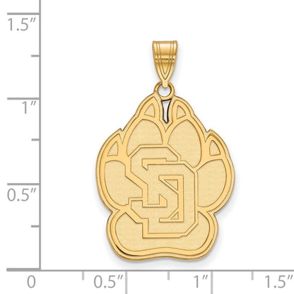 10K Yellow Gold Logoart University Of South Dakota Extra Large Pendant