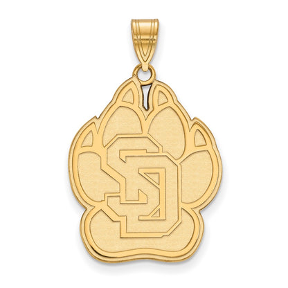 Gold Plated Sterling Silver Logoart University Of South Dakota Extra Large Pendant