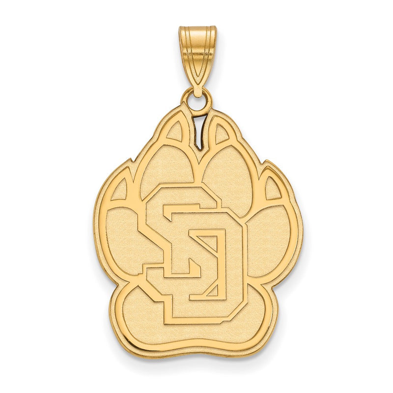 Gold Plated Sterling Silver Logoart University Of South Dakota Extra Large Pendant