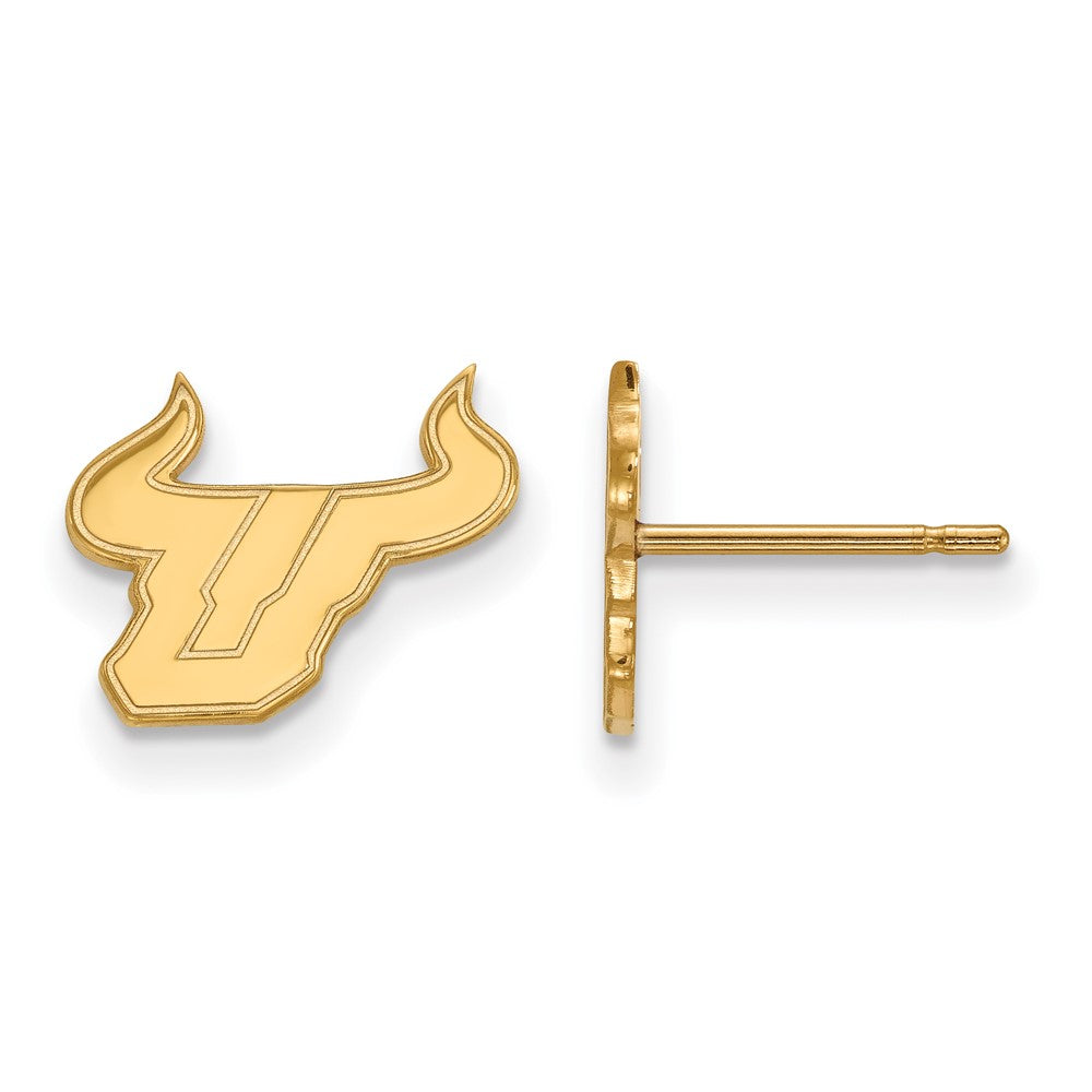 10K Yellow Gold Logoart University Of South Florida Bull Extra Small Post Earrings