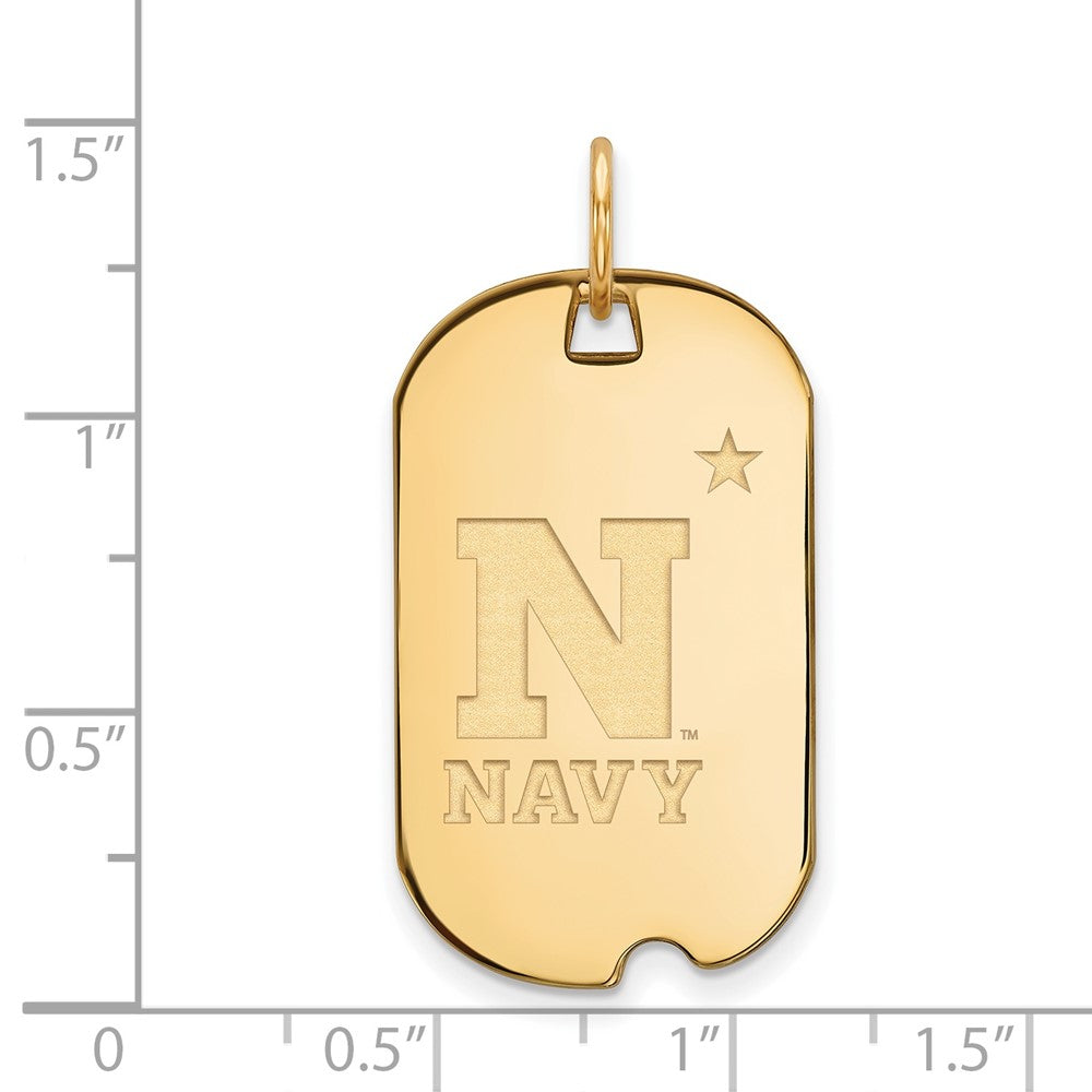 Gold Plated Sterling Silver Logoart Us Naval Academy Small Dog Tag Pendant