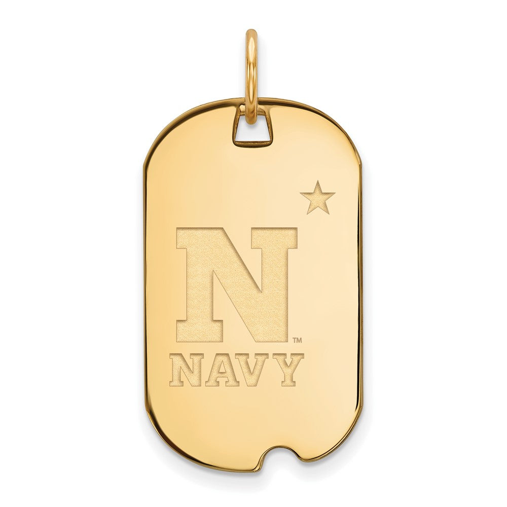 Gold Plated Sterling Silver Logoart Us Naval Academy Small Dog Tag Pendant