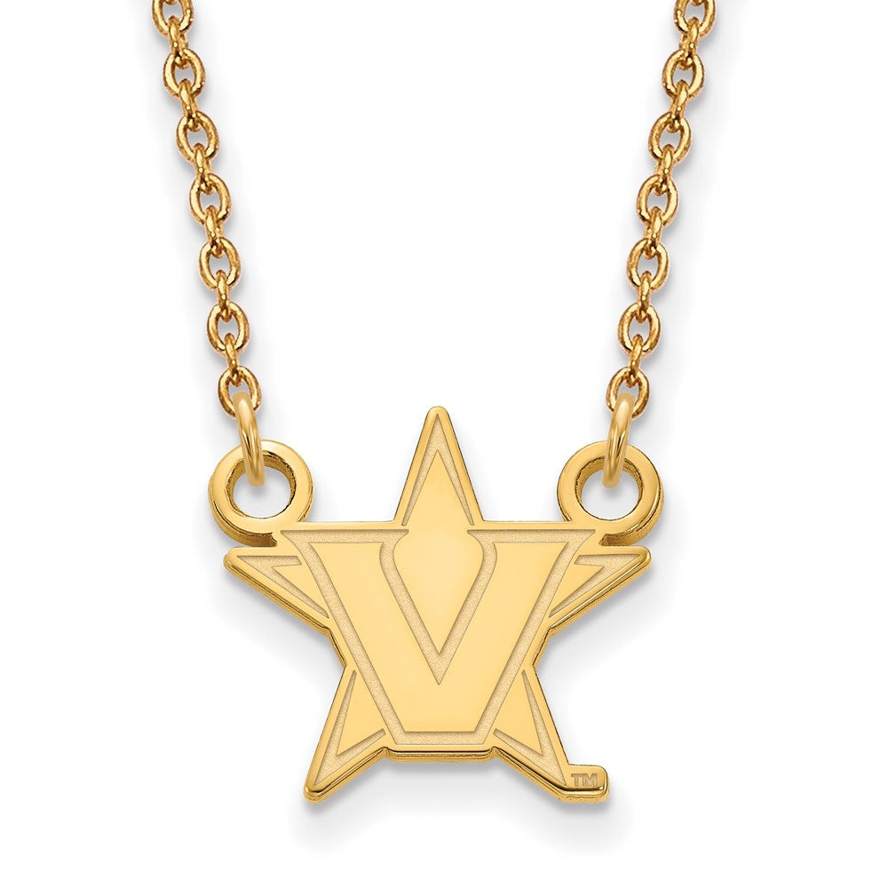 10K Yellow Gold 10Ky Logoart Vanderbilt University Small Pendant Necklace