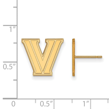 10K Yellow Gold Logoart Villanova University Letter V Small Post Earrings