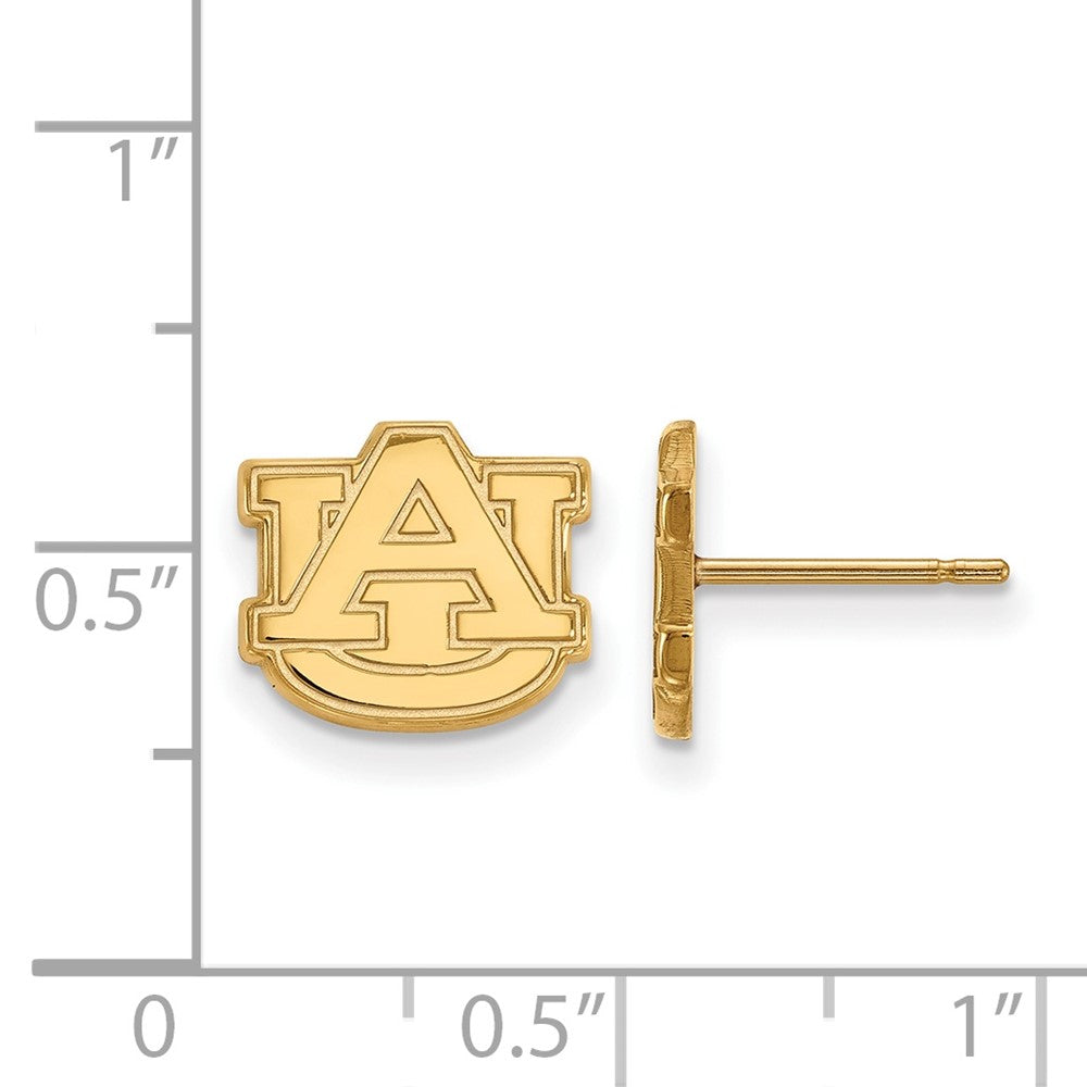 Gold Plated Sterling Silver Logoart Auburn University A U Extra Small Post Earrings