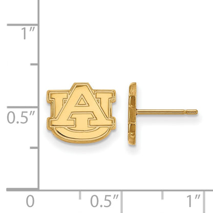 Gold Plated Sterling Silver Logoart Auburn University A U Extra Small Post Earrings