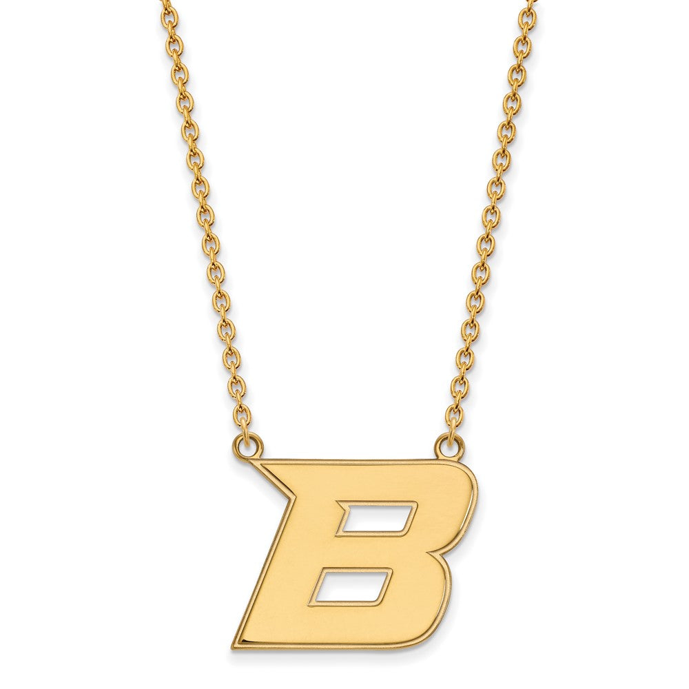 10K Yellow Gold Logoart Boise State University Letter B Large Pendant 18 Inch Necklace