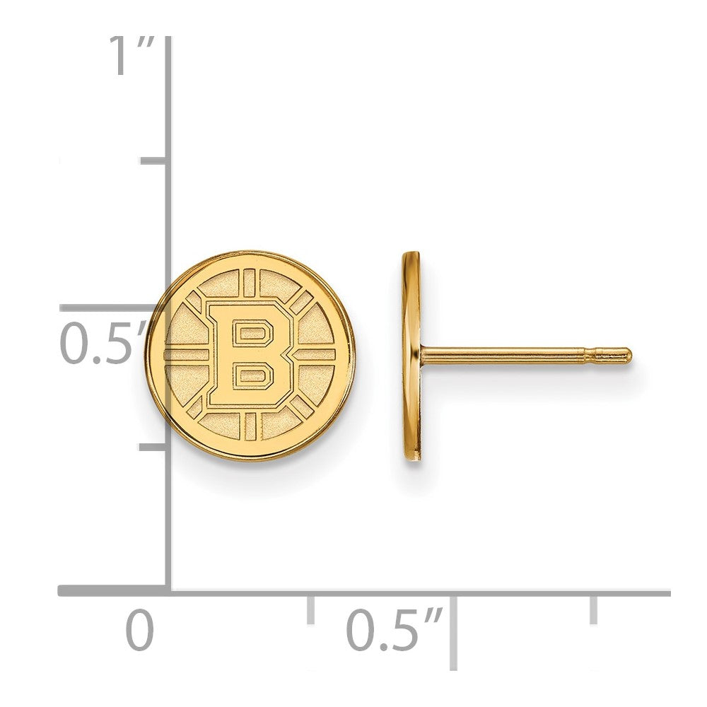 14K Yellow Gold Nhl Logoart Boston Bruins Extra Small Post Earrings