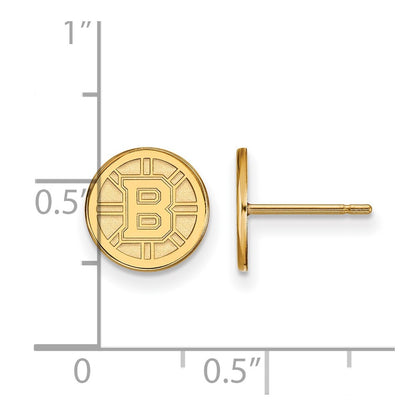 14K Yellow Gold Nhl Logoart Boston Bruins Extra Small Post Earrings