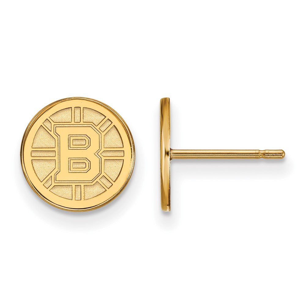 10K Yellow Gold Nhl Logoart Boston Bruins Extra Small Post Earrings