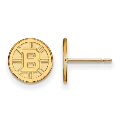 14K Yellow Gold Nhl Logoart Boston Bruins Extra Small Post Earrings