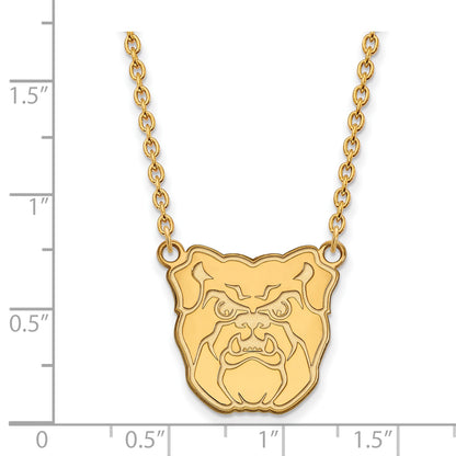 10K Yellow Gold Logoart Butler University Bulldog Large Pendant 18 Inch Necklace