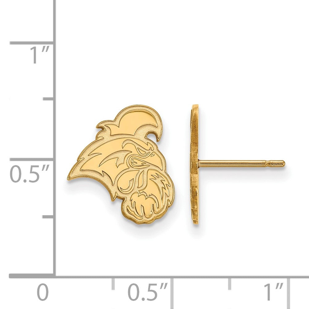 14K Yellow Gold Logoart Coastal Carolina University Chanticleer Small Post Earrings