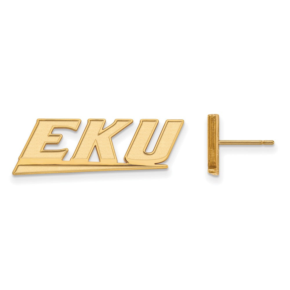 Gold Plated Sterling Silver Logoart Eastern Kentucky University E K U Small Post Earrings