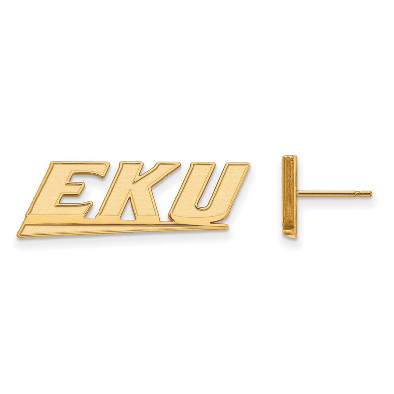 Gold Plated Sterling Silver Logoart Eastern Kentucky University E K U Small Post Earrings