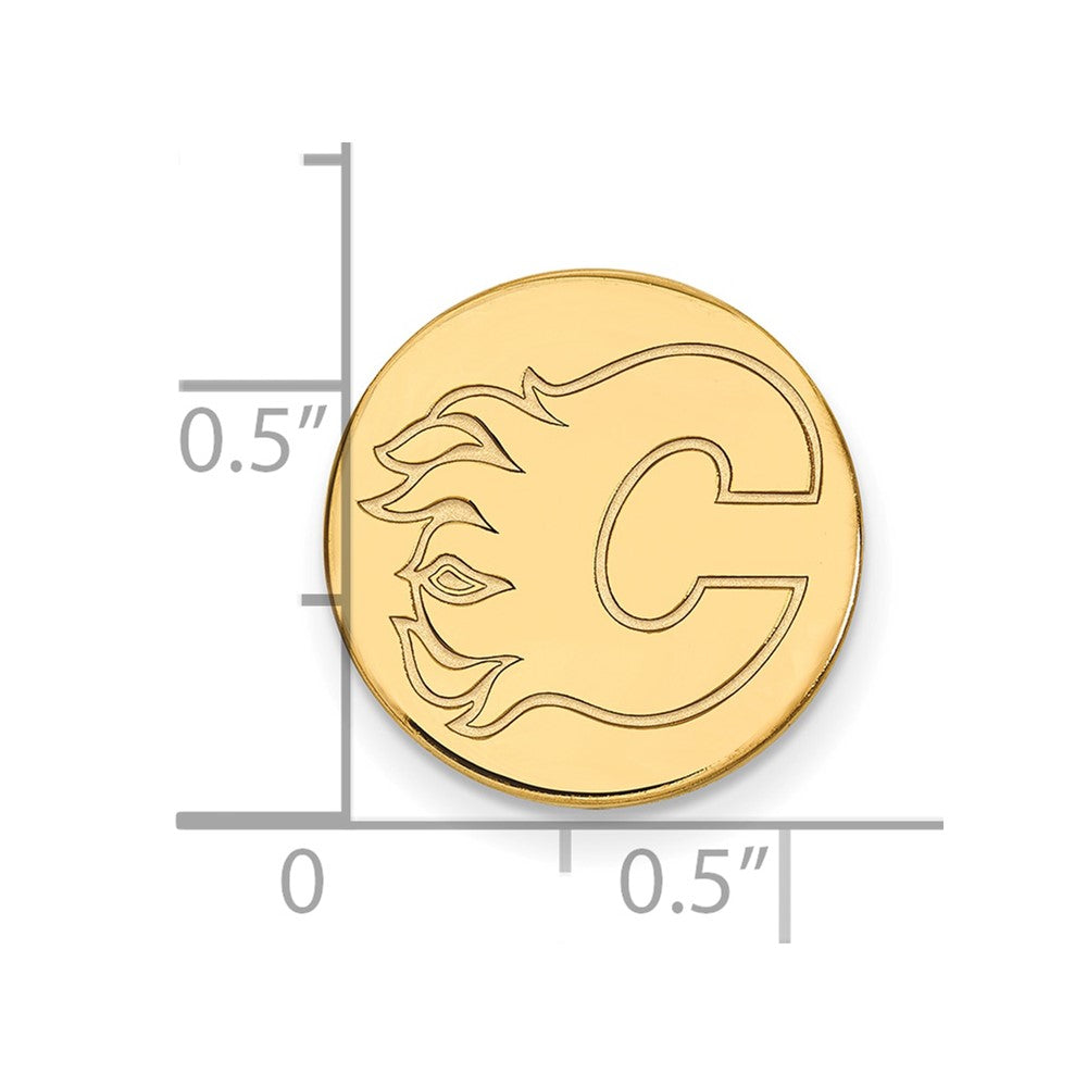 14K Yellow Gold Gold NHL LogoArt Calgary Flames Lapel Pin