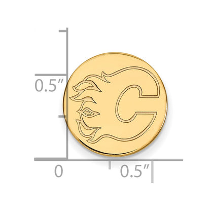 14K Yellow Gold Gold NHL LogoArt Calgary Flames Lapel Pin