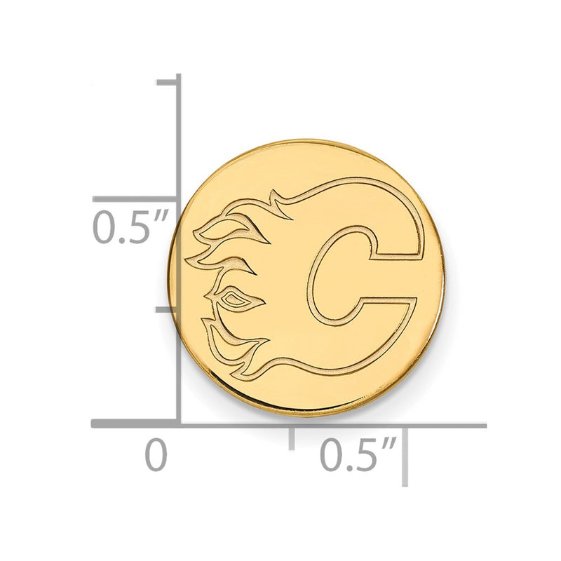14K Yellow Gold Gold NHL LogoArt Calgary Flames Lapel Pin