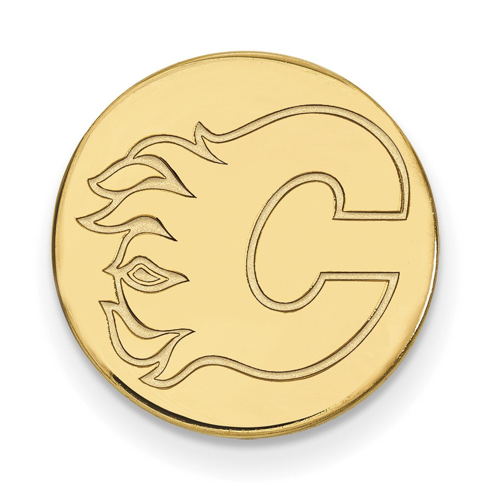 14K Yellow Gold Gold NHL LogoArt Calgary Flames Lapel Pin