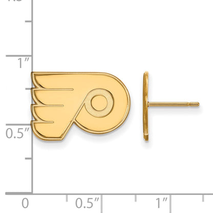 14K Yellow Gold Nhl Logoart Philadelphia Flyers Small Post Earrings
