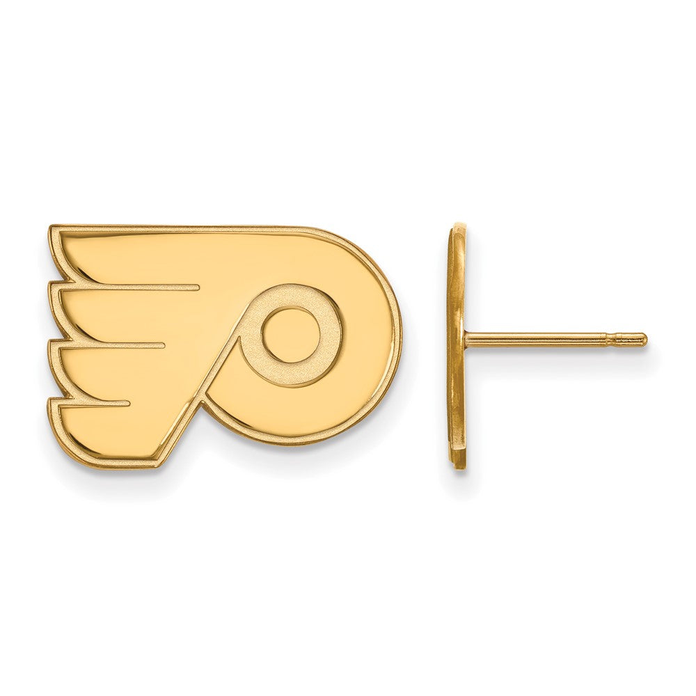 14K Yellow Gold Nhl Logoart Philadelphia Flyers Small Post Earrings