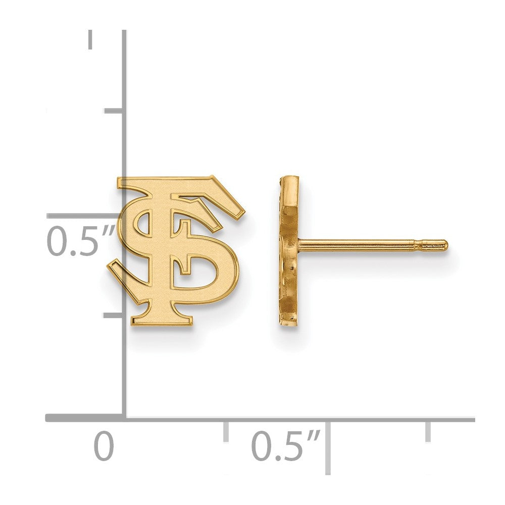 10K Yellow Gold Logoart Florida State University F S Extra Small Post Earrings