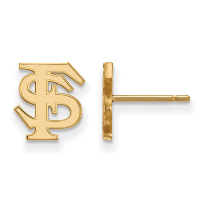 10K Yellow Gold Logoart Florida State University F S Extra Small Post Earrings
