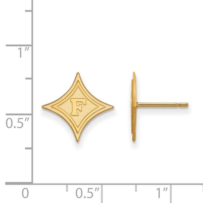 14K Yellow Gold Logoart Furman University Small Post Earrings