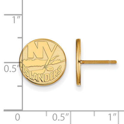 Gold Plated Sterling Silver Nhl Logoart New York Islanders Small Post Earrings