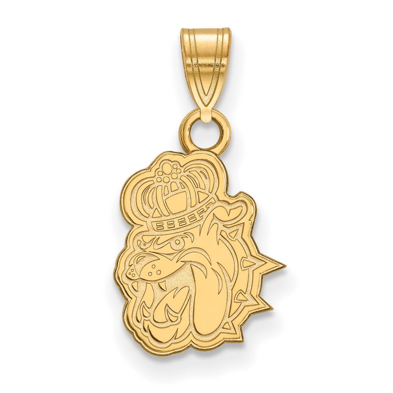 Gold Plated Sterling Silver Logoart James Madison University Duke Dog Small Pendant