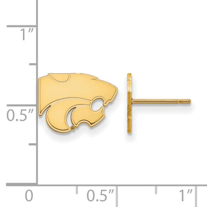 14K Yellow Gold Logoart Kansas State University Wildcat Extra Small Post Earrings