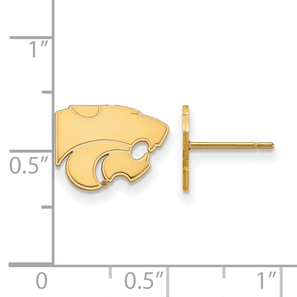 10K Yellow Gold Logoart Kansas State University Wildcat Extra Small Post Earrings