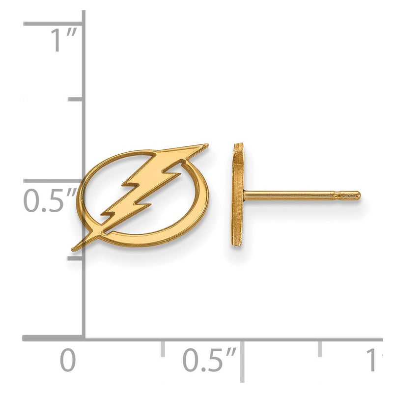 14K Yellow Gold Nhl Logoart Tampa Bay Lightning Extra Small Post Earrings