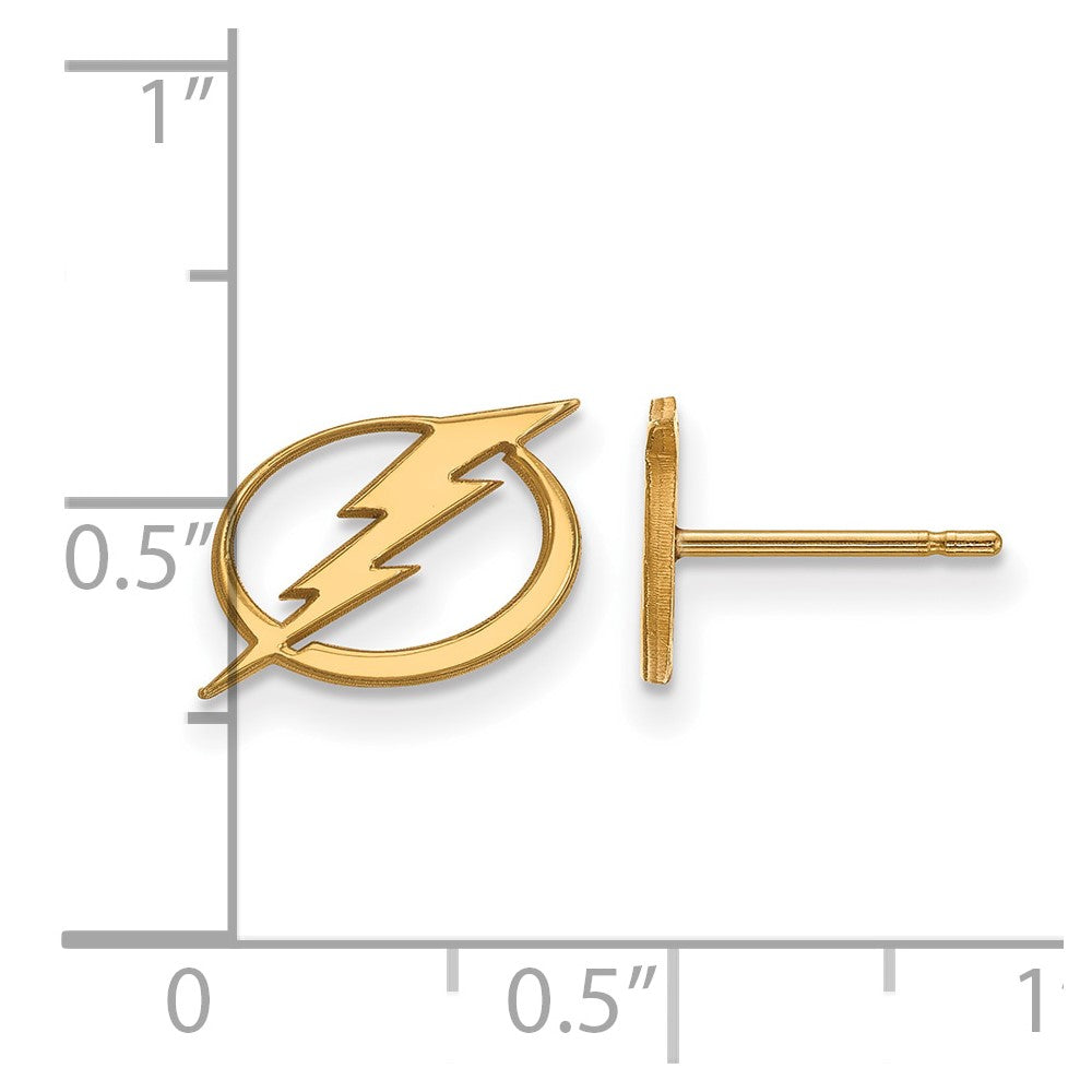 Gold Plated Sterling Silver Nhl Logoart Tampa Bay Lightning Extra Small Post Earrings