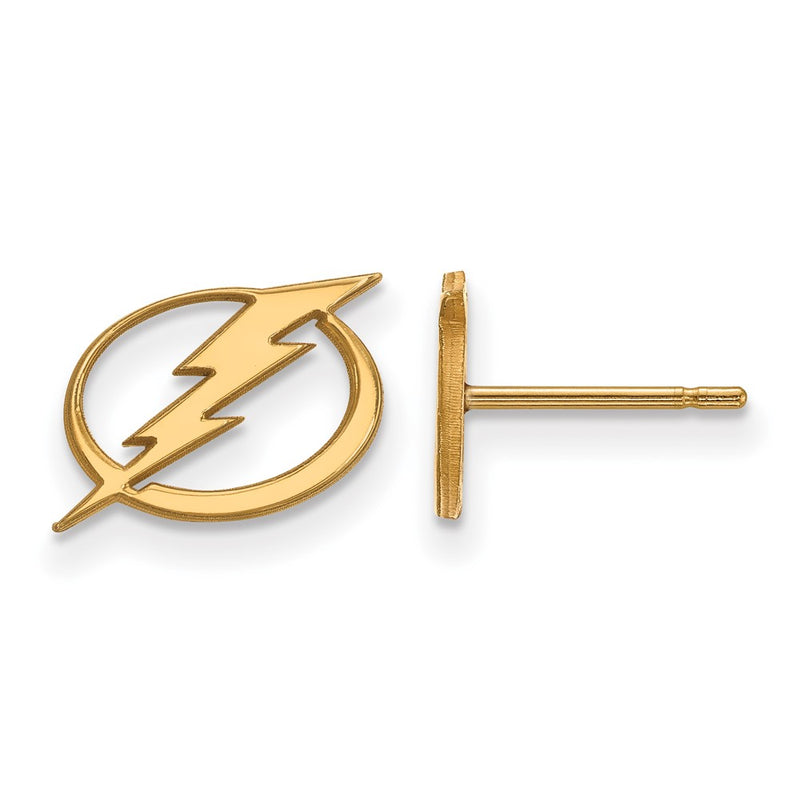 14K Yellow Gold Nhl Logoart Tampa Bay Lightning Extra Small Post Earrings