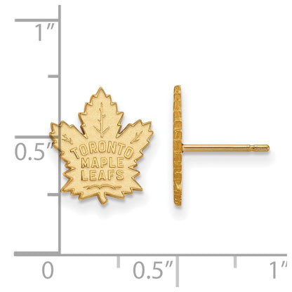 10K Yellow Gold Nhl Logoart Toronto Maple Leafs Small Post Earrings