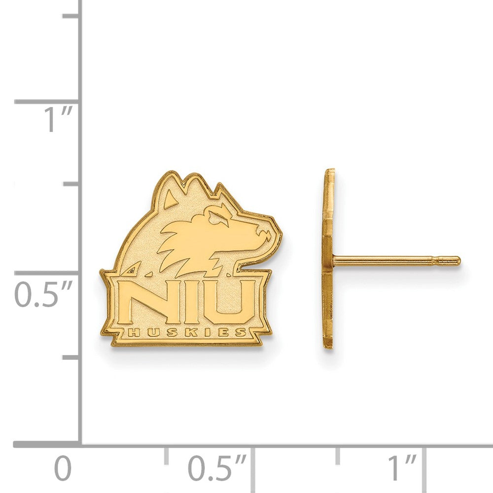 10K Yellow Gold Logoart Northern Illinois University N I U Huskies Small Post Earrings