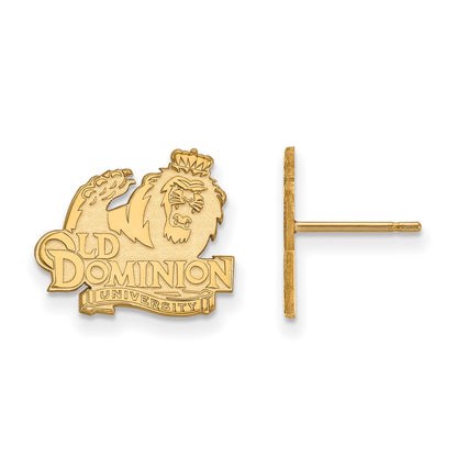 10K Yellow Gold Logoart Old Dominion University Small Post Earrings