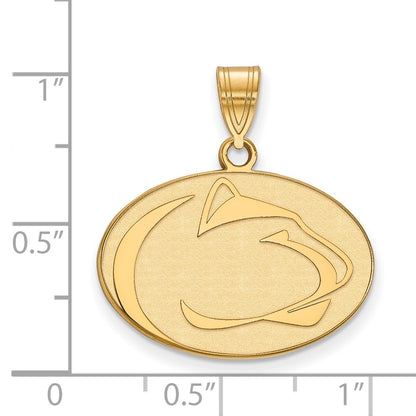Gold Plated Sterling Silver Logoart Penn State University Lion Medium Pendant