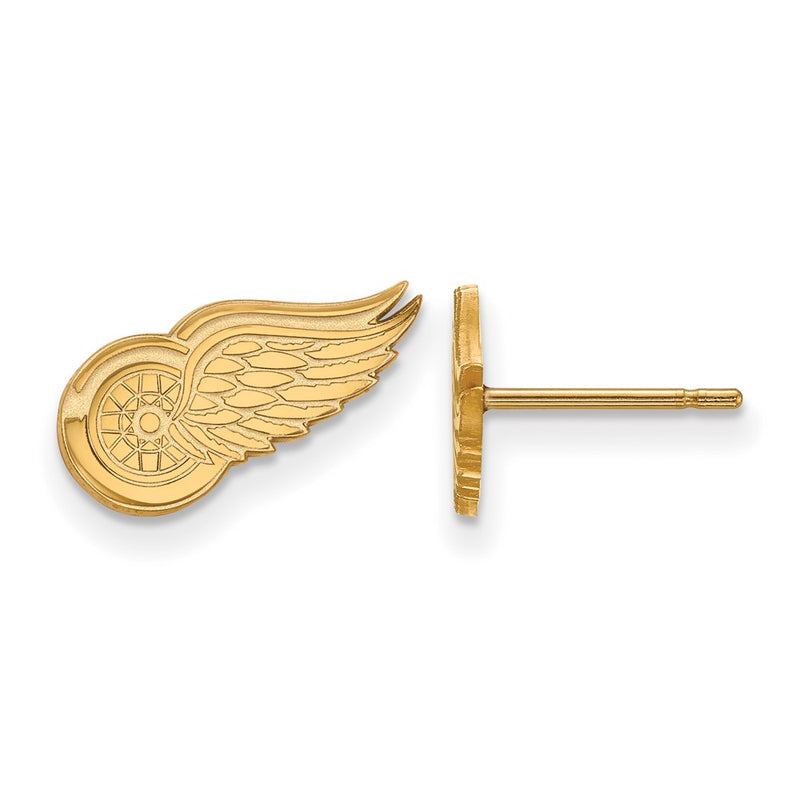 14K Yellow Gold Nhl Logoart Detroit Red Wings Extra Small Post Earrings