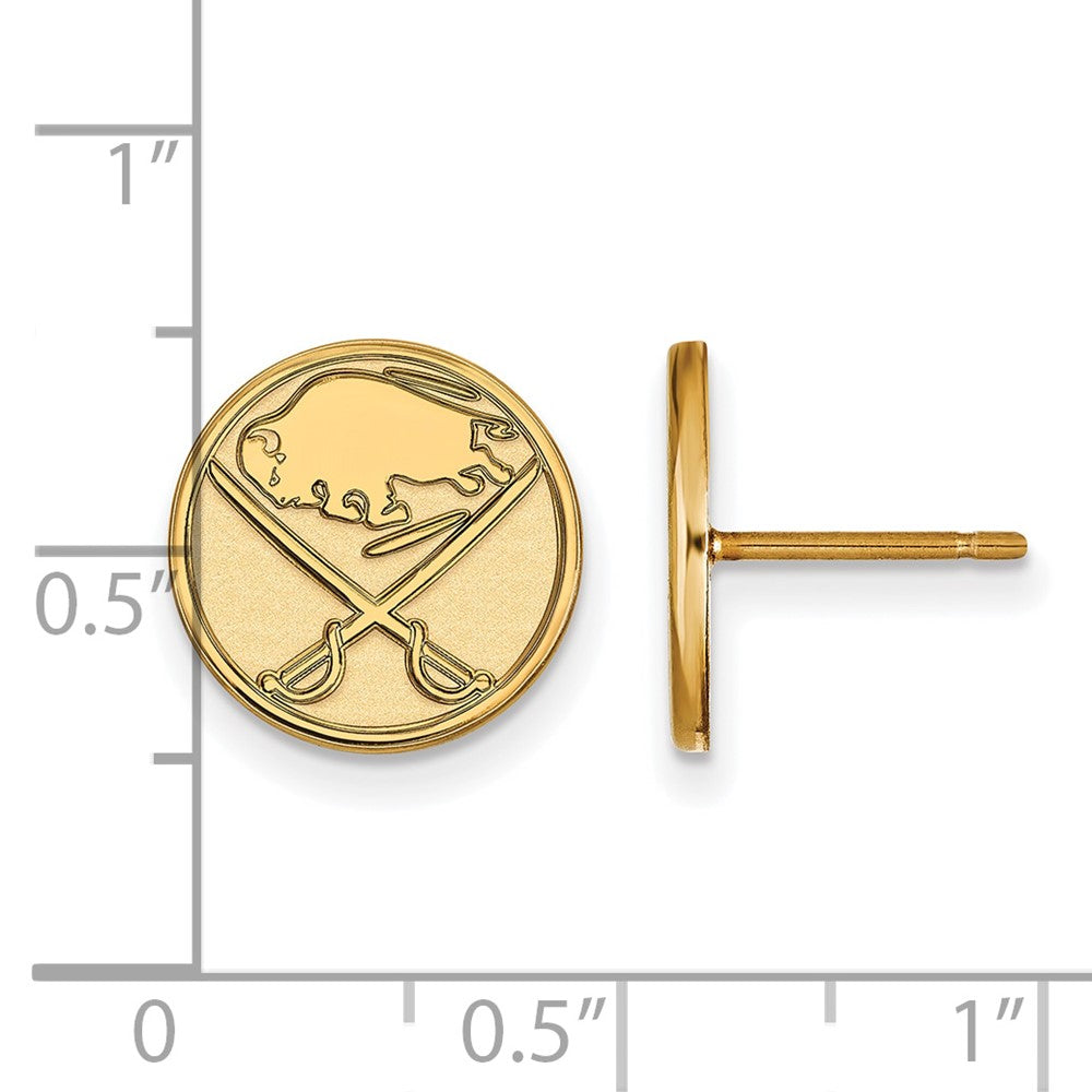 10K Yellow Gold Nhl Logoart Buffalo Sabres Small Post Earrings