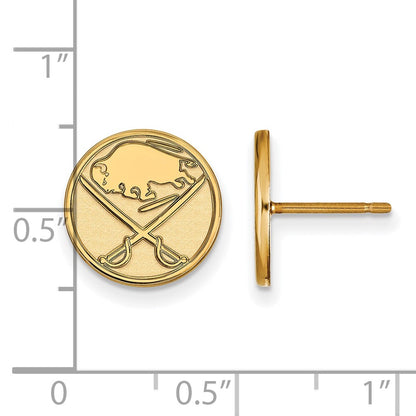 10K Yellow Gold Nhl Logoart Buffalo Sabres Small Post Earrings